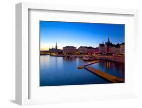 Gamla Stan and Riddarholmen w Spire of Riddarholmskyrkan (Riddarholmen Church), Stockholm, Sweden-Frank Fell-Framed Photographic Print