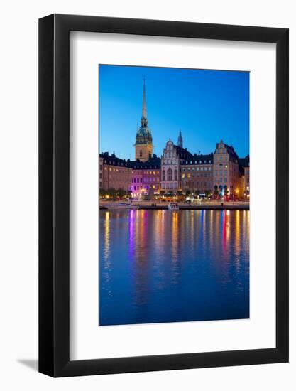 Gamla Stan and Riddarholmen w Spire of Riddarholmskyrkan (Riddarholmen Church), Stockholm, Sweden-Frank Fell-Framed Photographic Print