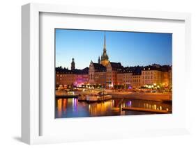 Gamla Stan and Riddarholmen w Spire of Riddarholmskyrkan (Riddarholmen Church), Stockholm, Sweden-Frank Fell-Framed Photographic Print