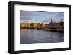 Gamla Stan and Riddarholmen w Spire of Riddarholmskyrkan (Riddarholmen Church), Stockholm, Sweden-Frank Fell-Framed Photographic Print