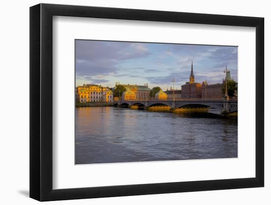 Gamla Stan and Riddarholmen w Spire of Riddarholmskyrkan (Riddarholmen Church), Stockholm, Sweden-Frank Fell-Framed Photographic Print