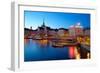 Gamla Stan at Dusk, Riddarholmen, Stockholm, Sweden, Scandinavia, Europe-Frank Fell-Framed Photographic Print