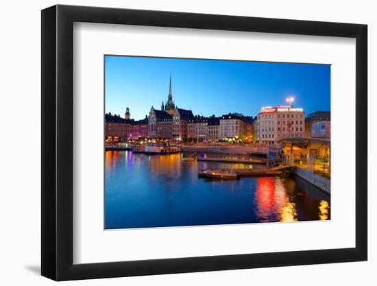 Gamla Stan at Dusk, Riddarholmen, Stockholm, Sweden, Scandinavia, Europe-Frank Fell-Framed Photographic Print