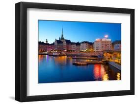 Gamla Stan at Dusk, Riddarholmen, Stockholm, Sweden, Scandinavia, Europe-Frank Fell-Framed Photographic Print