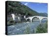 Ganda Bridge over the Adda River Near Morbegno, Valtellina, Lombardy, Italy, Europe-Vincenzo Lombardo-Stretched Canvas