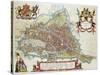 Gandavum, Map of Ghent-Jan Blaeu-Stretched Canvas