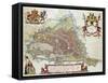 Gandavum, Map of Ghent-Jan Blaeu-Framed Stretched Canvas