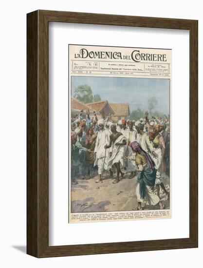 Gandhi Calls on Indian Nationalists to Practise Civil Disobedience-Achille Beltrame-Framed Photographic Print