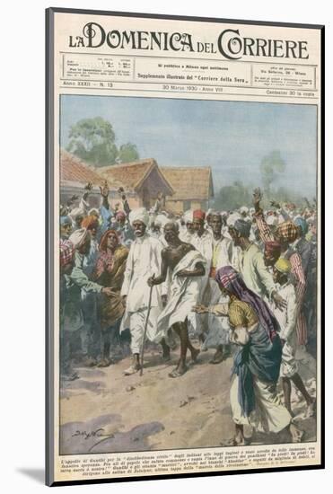 Gandhi Calls on Indian Nationalists to Practise Civil Disobedience-Achille Beltrame-Mounted Photographic Print