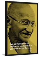 Gandhi-Live Forever-null-Lamina Framed Poster
