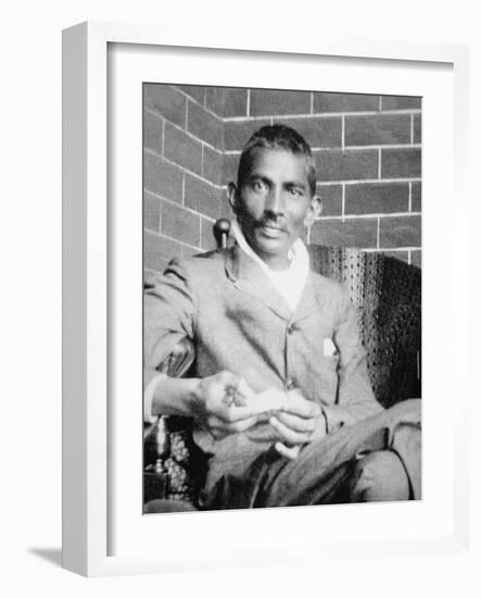 Gandhi Photographed in Johannesburg, Following His Release from Prison, 1908-null-Framed Giclee Print