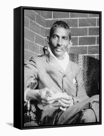 Gandhi Photographed in Johannesburg, Following His Release from Prison, 1908-null-Framed Stretched Canvas