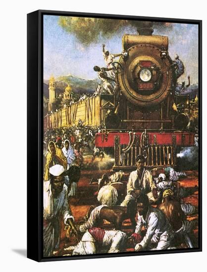 Gandhi's Peaceful Resistance-John Millar Watt-Framed Stretched Canvas