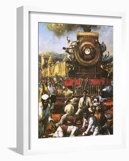 Gandhi's Peaceful Resistance-John Millar Watt-Framed Giclee Print