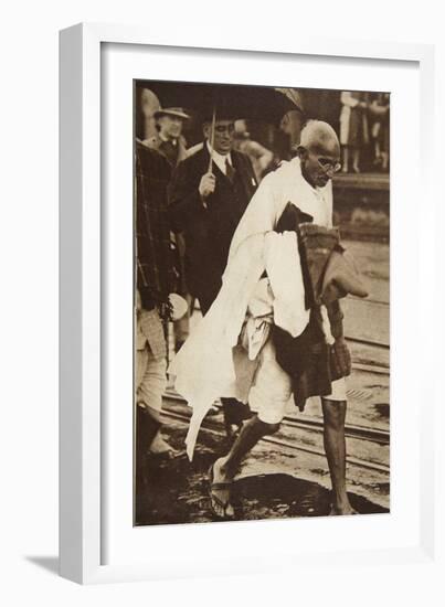 Gandhi Visiting London for 'Round Table' Conferences, September 1930-English Photographer-Framed Giclee Print