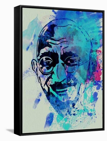 Gandhi Watercolor-Anna Malkin-Framed Stretched Canvas