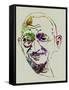Gandhi Watercolor-Anna Malkin-Framed Stretched Canvas
