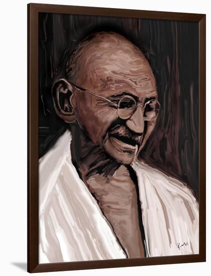 gandhi-Rabi Khan-Framed Art Print