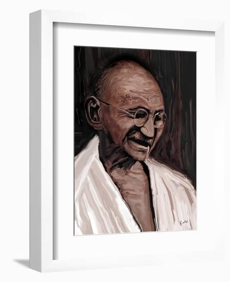 gandhi-Rabi Khan-Framed Art Print