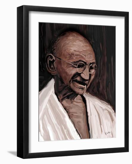 gandhi-Rabi Khan-Framed Art Print