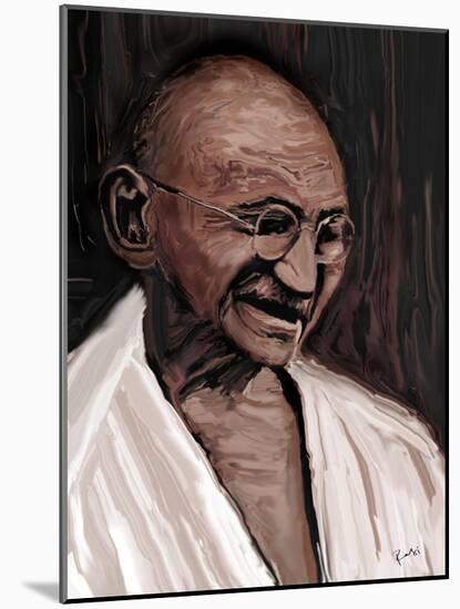 gandhi-Rabi Khan-Mounted Art Print