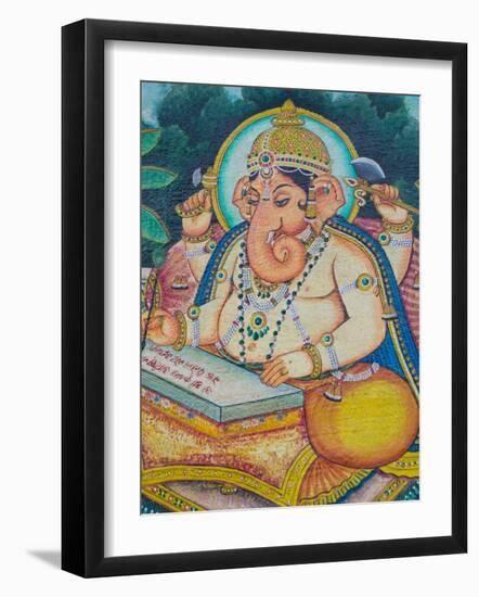 Ganesh Mural in the City Palace, Rajasthan, India-Walter Bibikow-Framed Photographic Print