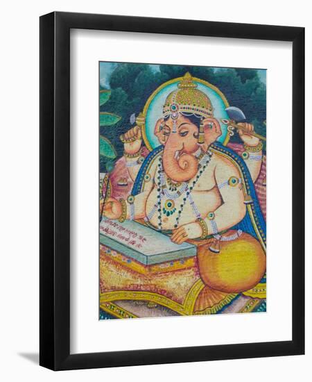 Ganesh Mural in the City Palace, Rajasthan, India-Walter Bibikow-Framed Premium Photographic Print