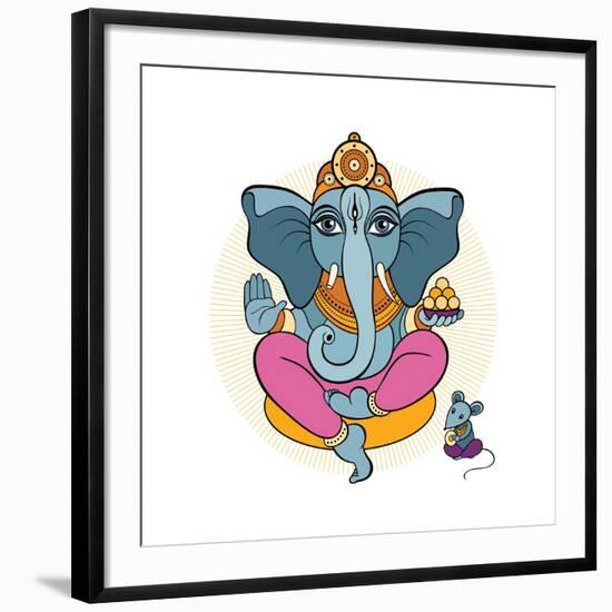 Ganesha and Mouse-Katya Ulitina-Framed Art Print