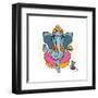 Ganesha and Mouse-Katya Ulitina-Framed Art Print