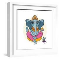 Ganesha and Mouse-Katya Ulitina-Framed Art Print