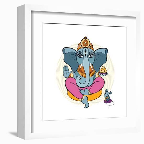 Ganesha and Mouse-Katya Ulitina-Framed Art Print