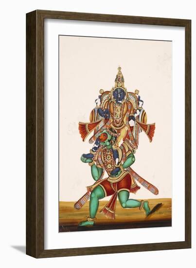 Ganesha Defeating an Evil Demon, from Thanjavur, India-null-Framed Giclee Print