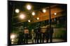 Gang Members Confront Each Other the Highway in Scene from West Side Story-Gjon Mili-Mounted Photographic Print