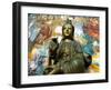 Gangaramaya Buddhist Temple Bronze Statue and Wall Painting, Columbo, Sri Lanka-Ellen Clark-Framed Photographic Print