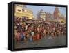 Ganges River, Makar San Kranti, Varanasi, Uttar Pradesh State, India-Gavin Hellier-Framed Stretched Canvas