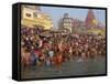 Ganges River, Makar San Kranti, Varanasi, Uttar Pradesh State, India-Gavin Hellier-Framed Stretched Canvas