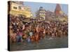 Ganges River, Makar San Kranti, Varanasi, Uttar Pradesh State, India-Gavin Hellier-Stretched Canvas