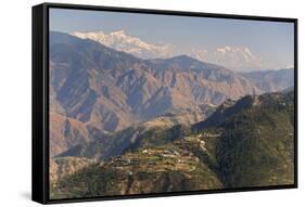 Gangotri Mountains, Garwhal Himalaya, Seen from Mussoorie Hill Station, Uttarakhand, India, Asia-Tony Waltham-Framed Stretched Canvas