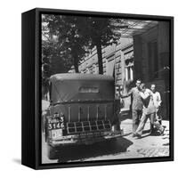 Gangster Charles "Lucky" Luciano Hurrying Toward His Car-null-Framed Stretched Canvas