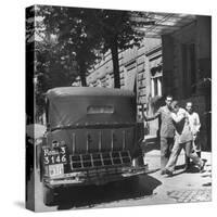 Gangster Charles "Lucky" Luciano Hurrying Toward His Car-null-Stretched Canvas