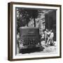 Gangster Charles "Lucky" Luciano Hurrying Toward His Car-null-Framed Photographic Print