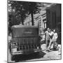 Gangster Charles "Lucky" Luciano Hurrying Toward His Car-null-Mounted Photographic Print