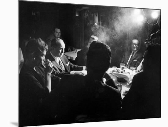 Gangster Mickey Cohen Sitting with His Girl Friend Liz Renay-Allan Grant-Mounted Photographic Print