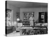 Gangster Mickey Cohen Standing in His Lavishly Furnished Living Room-Ed Clark-Stretched Canvas