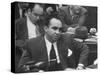 Gangster Mickey Cohen Testifying at Kefauver Hearings During Crime Probe-Peter Stackpole-Stretched Canvas