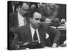 Gangster Mickey Cohen Testifying at Kefauver Hearings During Crime Probe-Peter Stackpole-Stretched Canvas
