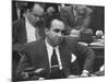 Gangster Mickey Cohen Testifying at Kefauver Hearings During Crime Probe-Peter Stackpole-Mounted Photographic Print