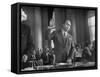 Gangster Mickey Cohen Testifying before Senate Racket Comm-Ed Clark-Framed Stretched Canvas