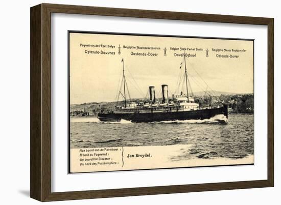 Ganzsachen Ostende, Paquebot Jan Breydel, 10C-null-Framed Giclee Print
