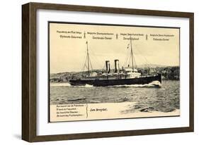 Ganzsachen Ostende, Paquebot Jan Breydel, 10C-null-Framed Giclee Print